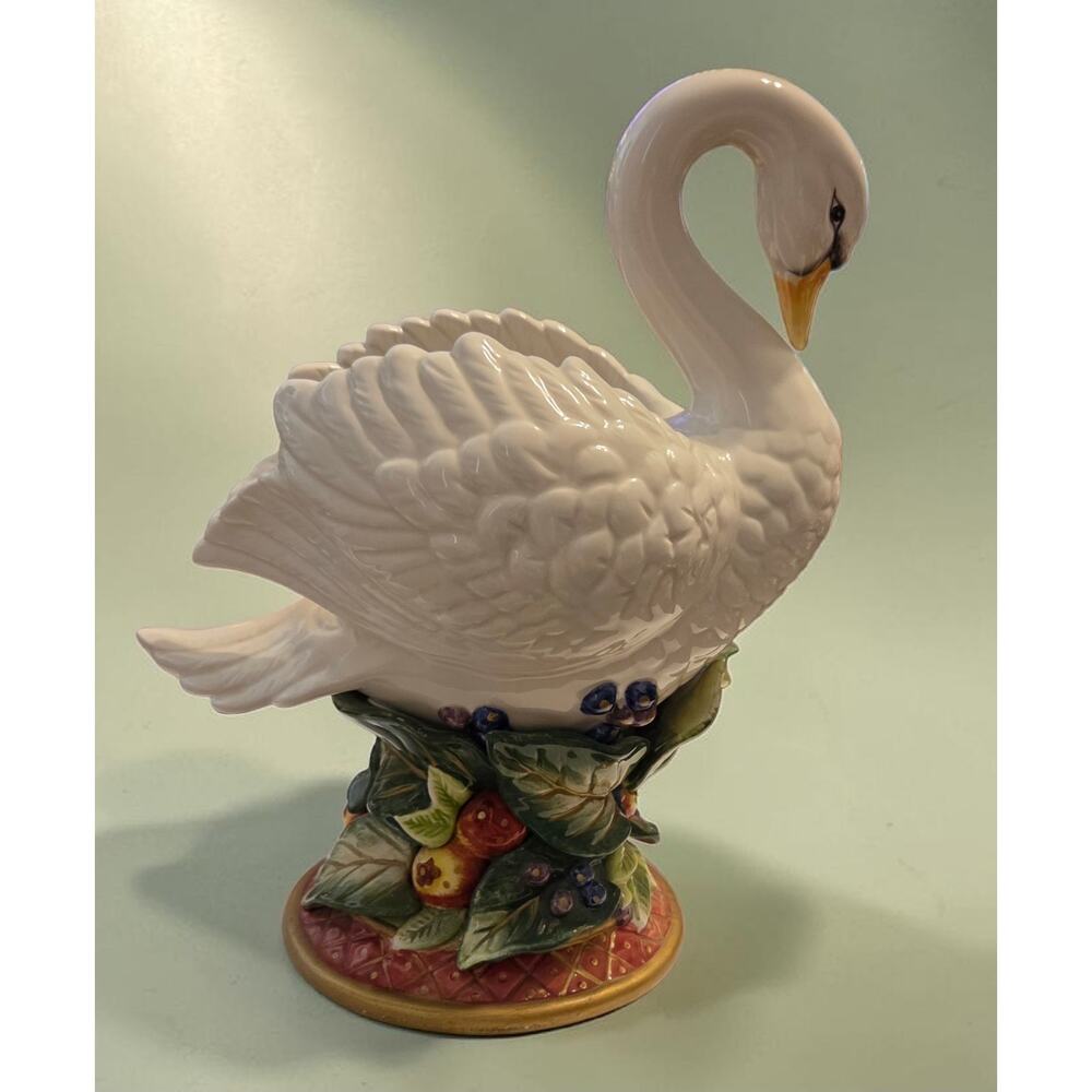 Swan Candleholder Fitz and Floyd Essentials Holiday Swan Collection Christmas - Picture 4 of 10